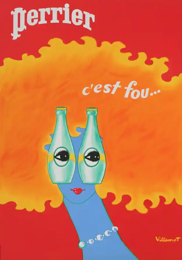 Mouvements artistiques et publicité : Affiche de Bernard Villemot pour Perrier