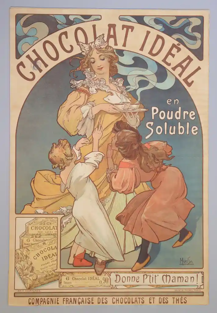 affiche mucha chocolat ideal