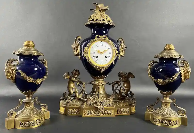 garniture de cheminée abecedaire brocant