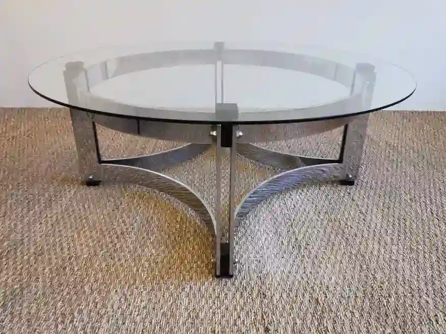 table basse vintage verre clair