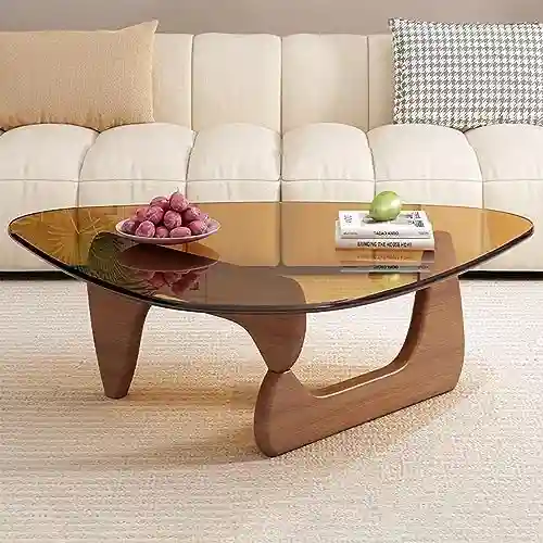 table basse vintage verre coloré