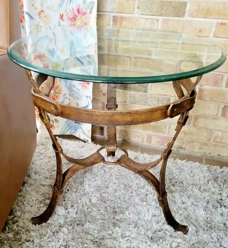 jacques adnet table cuir